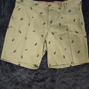 Izod Saltwater Chino Shorts Men’s Pineapple All Over Print Size 46
